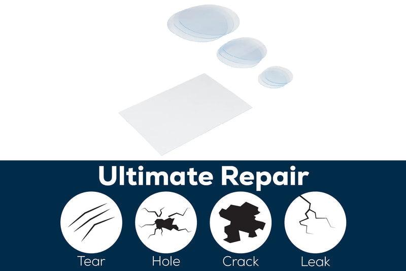 Vinyl repair circular patches close-up