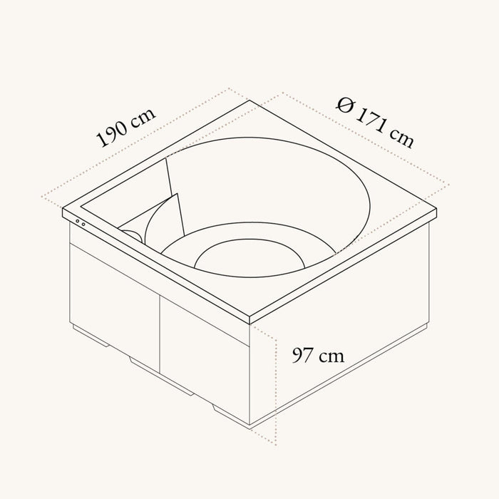 Vuolle Compact Outdoor Hot Tub by Drop Spa