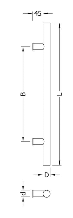 Walnut Sauna Door Handle - Guardsman Style Handle