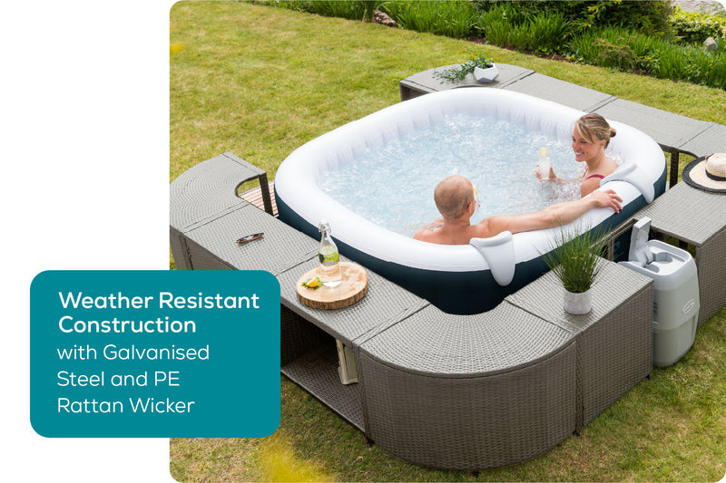 Weather resistant grey rattan surround