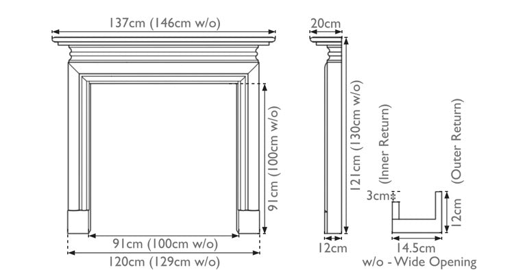 Wessex Wooden Fireplace Surround | Carron