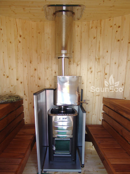 Barrel Saunas – Thermowood Garden Sauna Lodge (2.8m) for 6 | Electric Heater