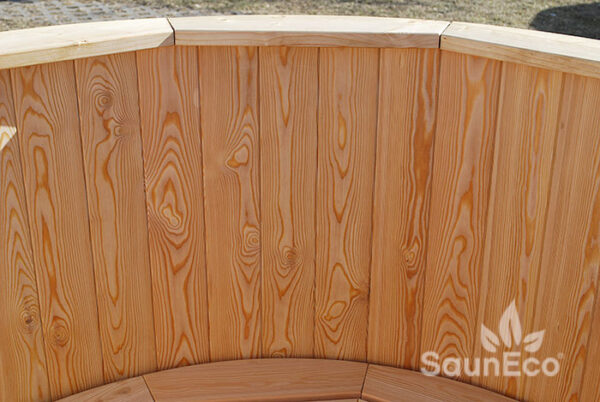 4 Person Wooden Hot Tub Spa 5ft Siberian Larch with External Wood Burner | Sauneco