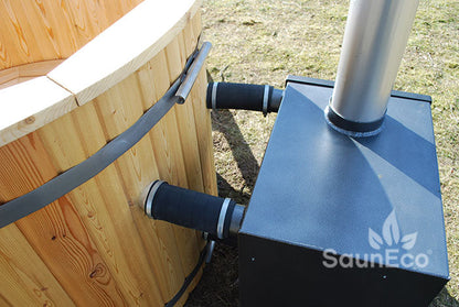 Barrel Saunas Medium Larch Bathing Barrel external aluminium stove