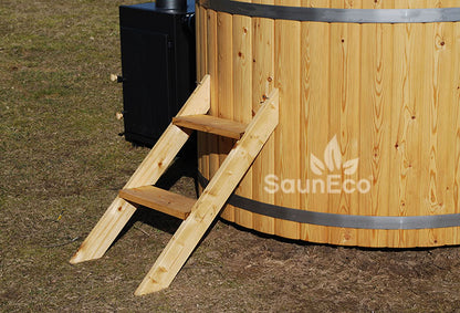 For Families! 4-person Wooden Hot Tub Spa (Ø5ft) + External Woodburning Heater