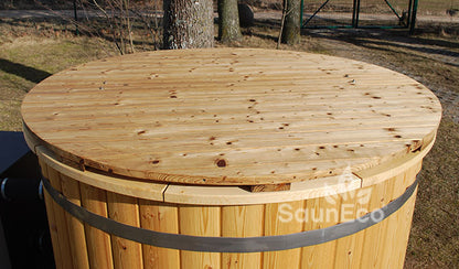 For Families! 4-person Wooden Hot Tub Spa (Ø5ft) + External Woodburning Heater