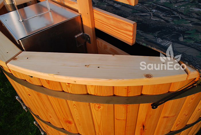 8-person premium Ø6.5ft big wooden hot tub + Wood Burning Internal Stove