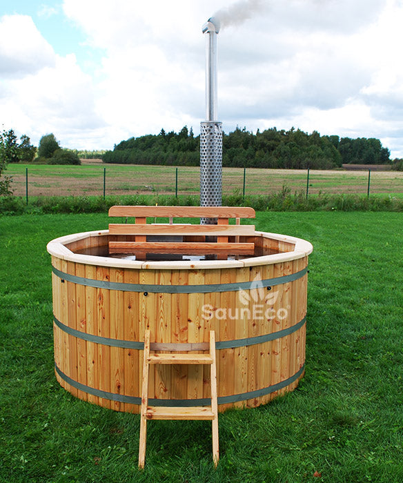 Barrel Saunas Large Larch Round Hot Tub Barrel 2m outdoor wood-fired spa