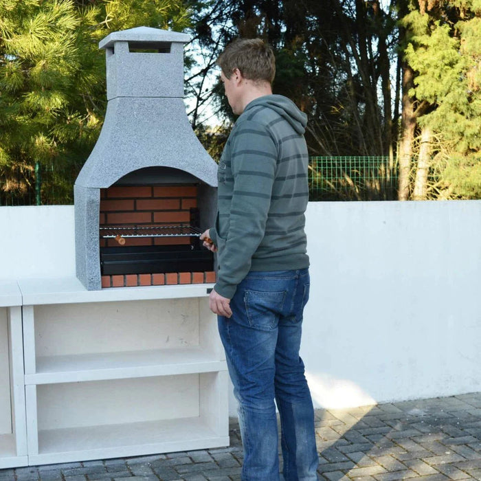 XclusiveDecor Firenze Charcoal Barbecue Grill with Side Table