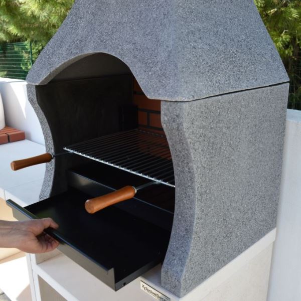 XclusiveDecor Firenze Charcoal Barbecue Grill with Side Table