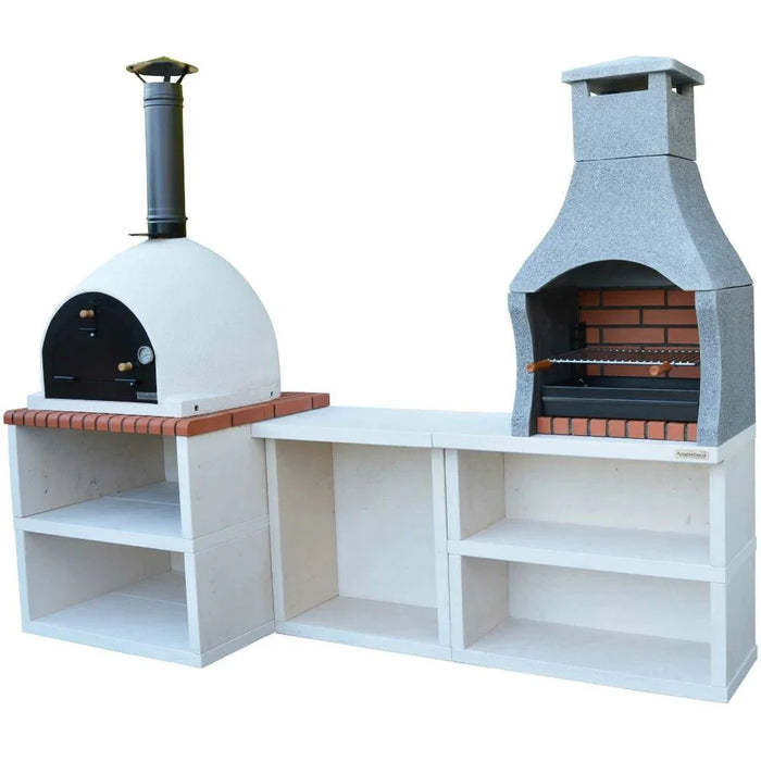 XclusiveDecor Napoli Outdoor Kitchen - BBQ and Wood Fired Pizza Oven
