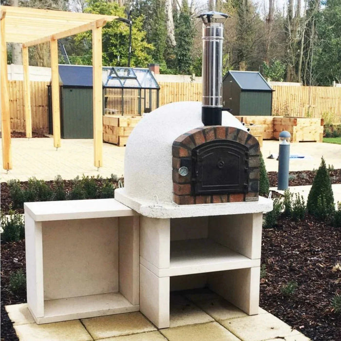 XclusiveDecor Premier Wood Fired Pizza Oven with Stand and Side Table