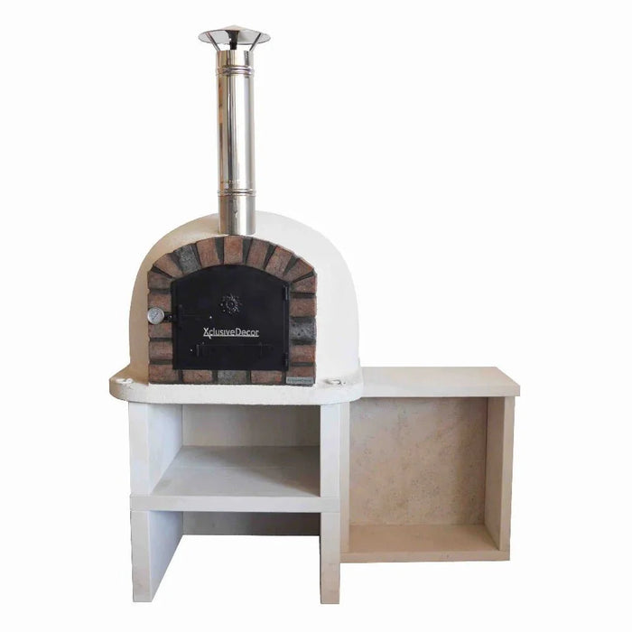 XclusiveDecor Premier Wood Fired Pizza Oven with Stand and Side Table